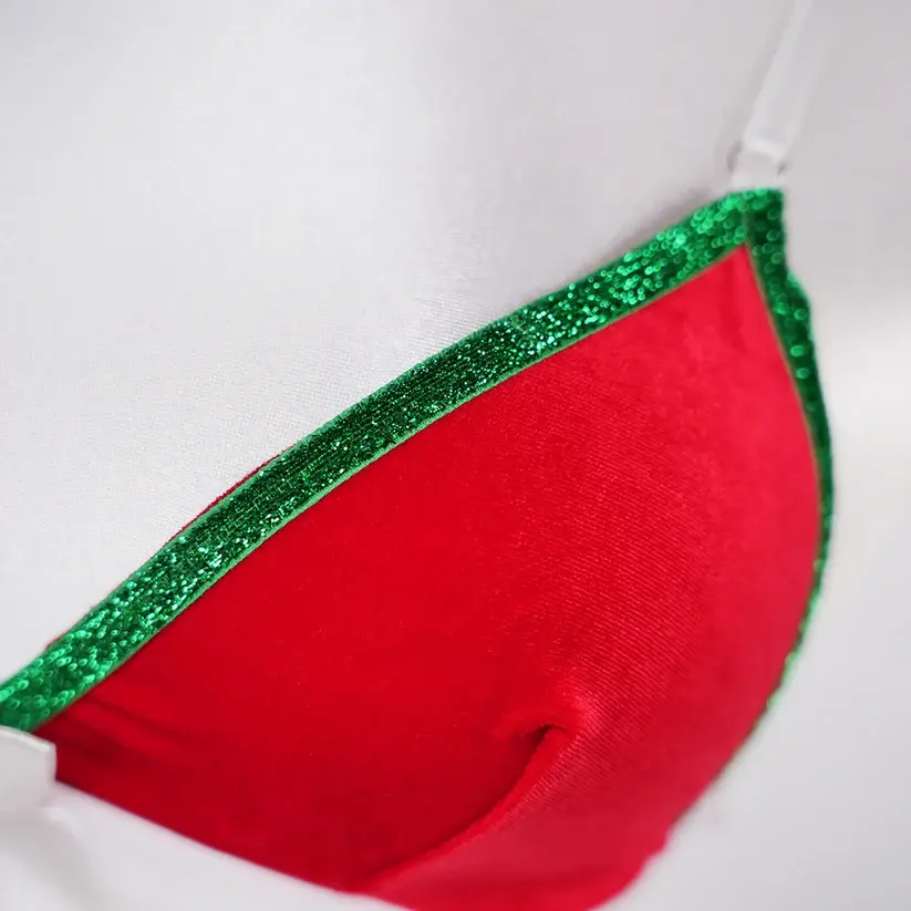 Christmas Velvet See-Through Seduction Bra Panties Miniskirt Set