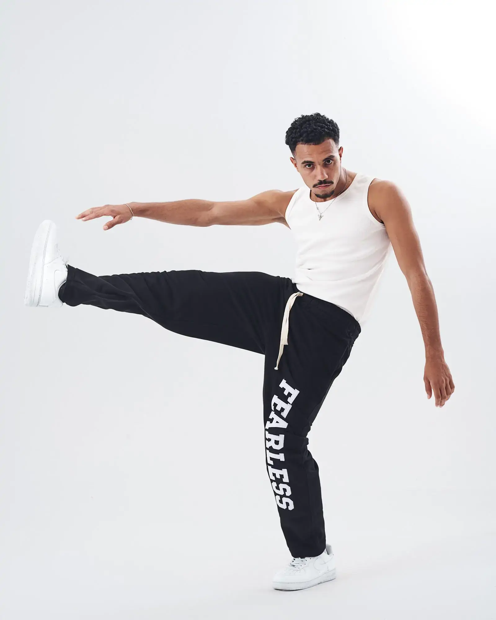 Black Fearless Straight Sweatpants