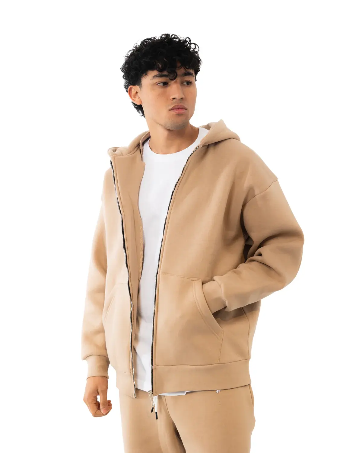 Essential Beige Zip-up