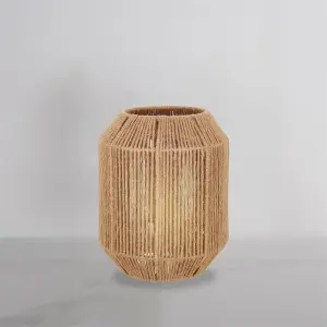 Burlap Boho Table Lamp 026