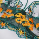 Floral Embroidery Pure & Seductive Bra Thong Lingerie Set