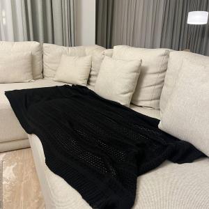 Knitted Textured Throw Blanket