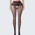 Lace Scented Ultra-Thin See-Through Open-Crotch Pantyhose