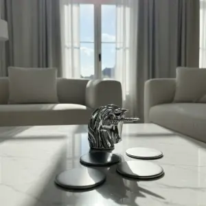 Silver Unicorn Coaster Holder