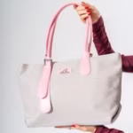 Tote Bag with Contrast Handle - PINK