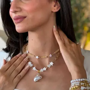 Starry Pearl Statement Necklace