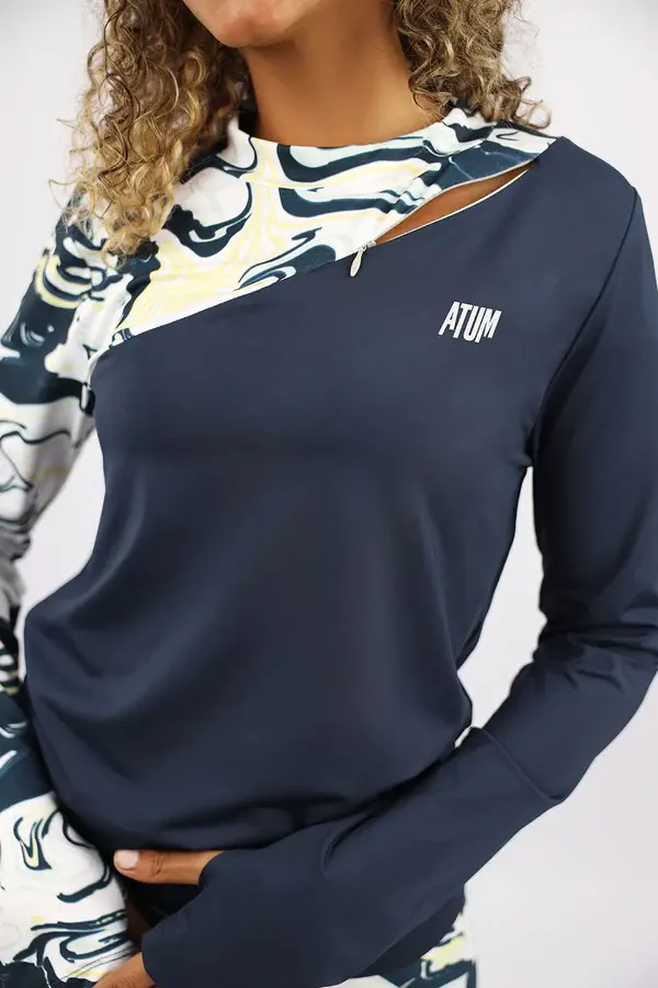 Long Sleeve Women's Navy T-Shirt