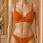 Ribbed Bra Set - غير مبطن