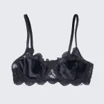 Velvet Lace Trim Sexy Plush See Through Push Up Bra Panty Set