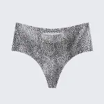 Women's Seamless Ice Silk Thong Underwear Leopard Print & Solid Color Panties