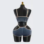 Velvet Grayish Blue Luxury Bra & Panty Sets