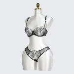 Geometric Lace Embroidery Lingerie Set