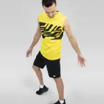 Men's Printed Yellow Tank Top