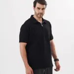 Black Quarter Zip Polo Shirt