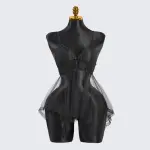 Full-body Lace See-through Top Thong Set