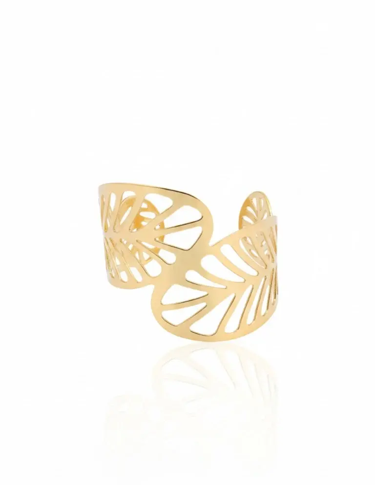 Gold Leaf Design Cuff Bracelet BR-103