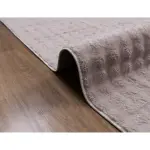 Velvet Pile Hallway Carpet Beige