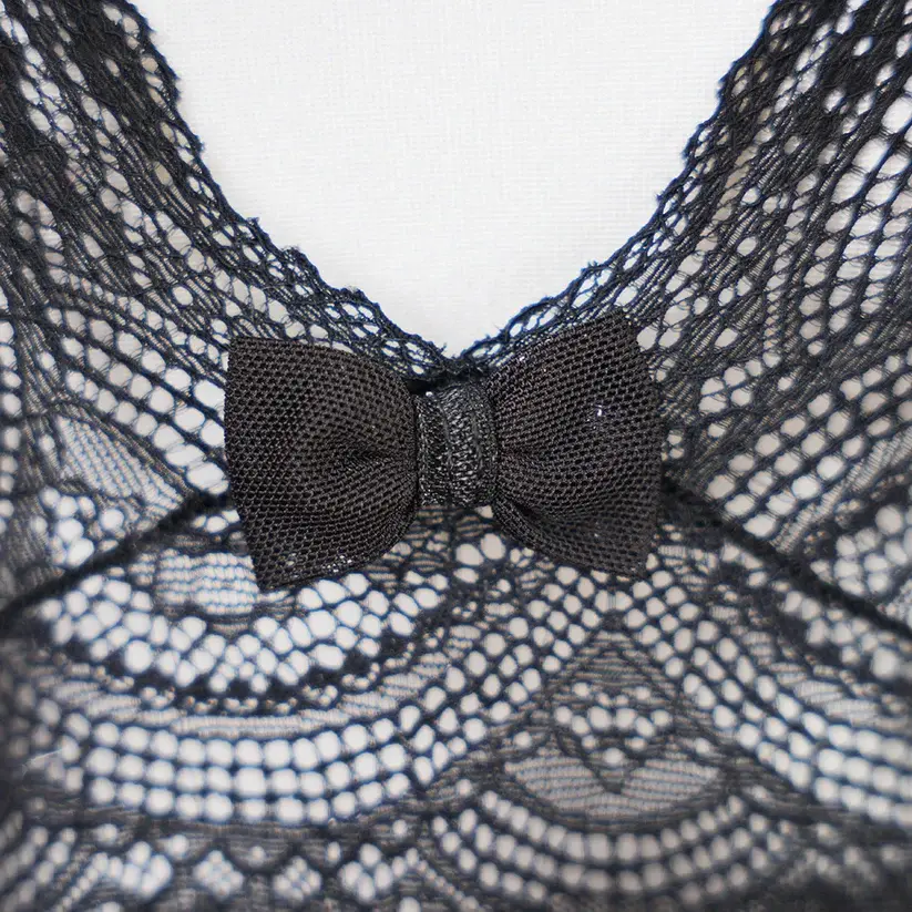 Sheer Embroidered Cutout Long Dress Fine Mesh Lingerie