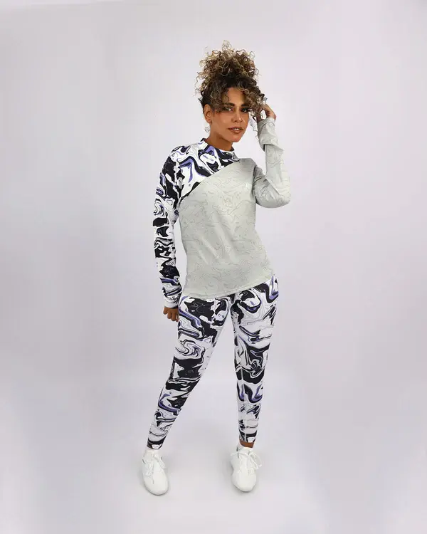 Blooming High Waist Purple Leggings