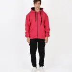 Unisex Essential Zip Magenta Hoodie