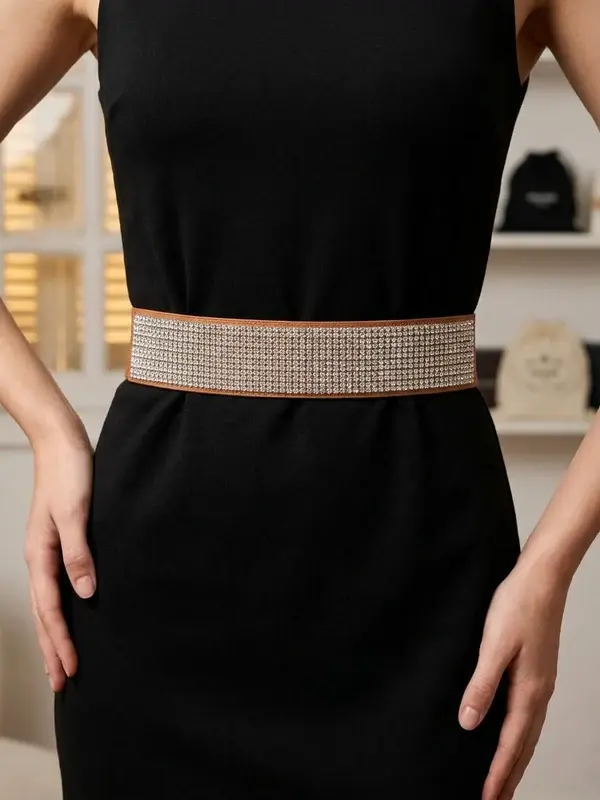 Diamond-Style Encrusted Party Belt T-51