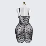 Plus Size See-Through Mesh Heart Lace Dress Lingerie Set