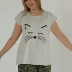 Women’s Cute Cat Print Pajama Set