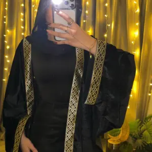 black & Gold Velvet Kaftan