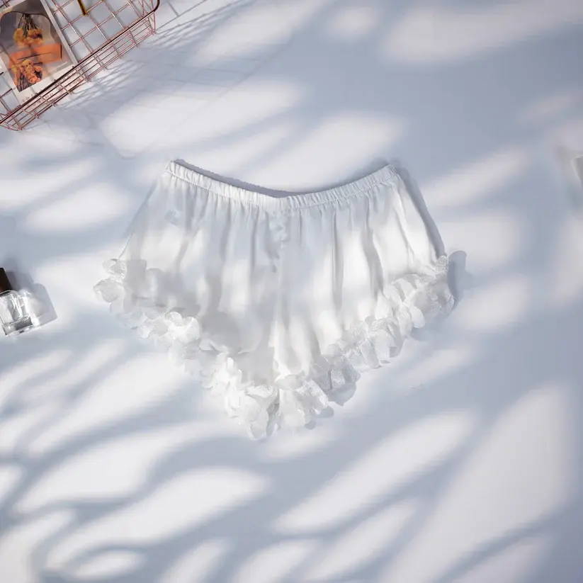 Elegant Ivory White Lace Lingerie Pajama Set