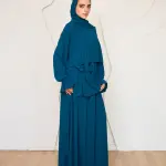 TEAL CREPE DRESSY ISDAL