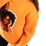 Orange Sweatshirt with "woman face" Print 🧡👧