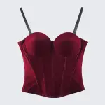 Velvet Strap-Detail Corset Top