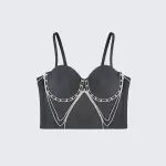 Rhinestone Chain Tassel Sexy Slimming Corset Top