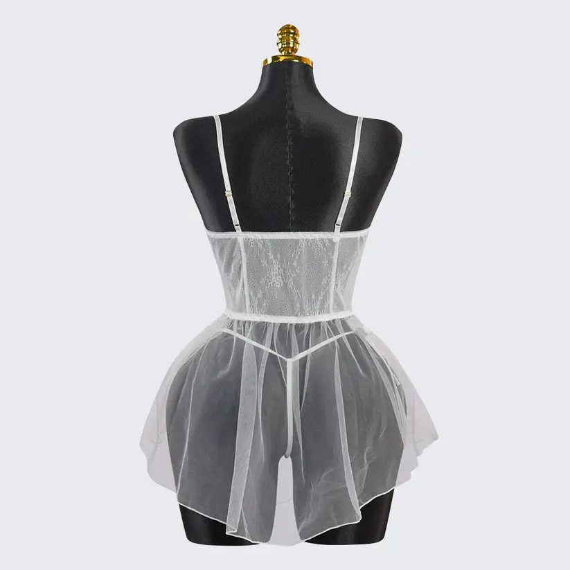 Lace Embroidery Bridal Lingerie Dress