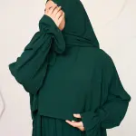 DARK GREEN CREPE DRESSY ISDAL