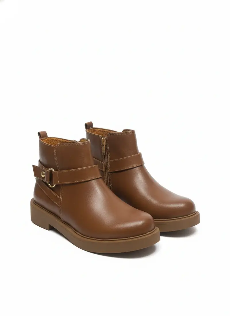 Boot with an elegant round buckle B-3