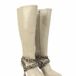 Boots with Decorative Ankle Straps Elegant Knee-High R-60
