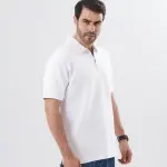 White Quarter Zip Polo Shirt