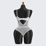 White Floral Lace Teddy Bodysuit