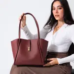Minimalist Top-Handle Bag-marron
