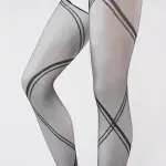 Ultra-Thin Sexy Shiny Pantyhose with Jacquard and Straps