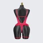 Plus Size Red Mesh Bodysuit