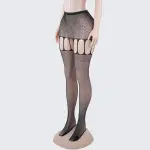 Sexy Mesh Pantyhose with Rhinestone Cutout