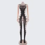 [2+ Items, 300 EGP Each] Spaghetti Strap Cutout Sheer Mesh Bodystocking