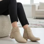 Ankle Boot with Low Heel and Side Buckle B-56