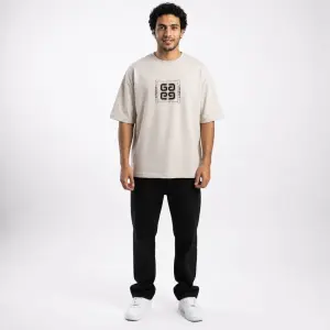 Cream Oversized Stress T-Shirt