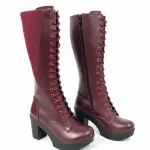 Long Neck Lace-Up Leather Boot B-66