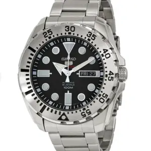SEIKO Men's Hand Watch 5 SPORTS Stainless Band, Black Dial SRP599J1
