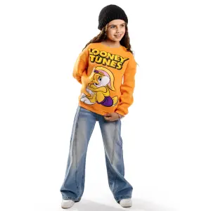 Orange Sweatshirt with "Looney Tunes" Print 🧡👧