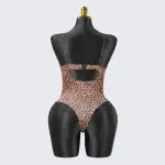 Leopard Print Black Lace Bodysuit